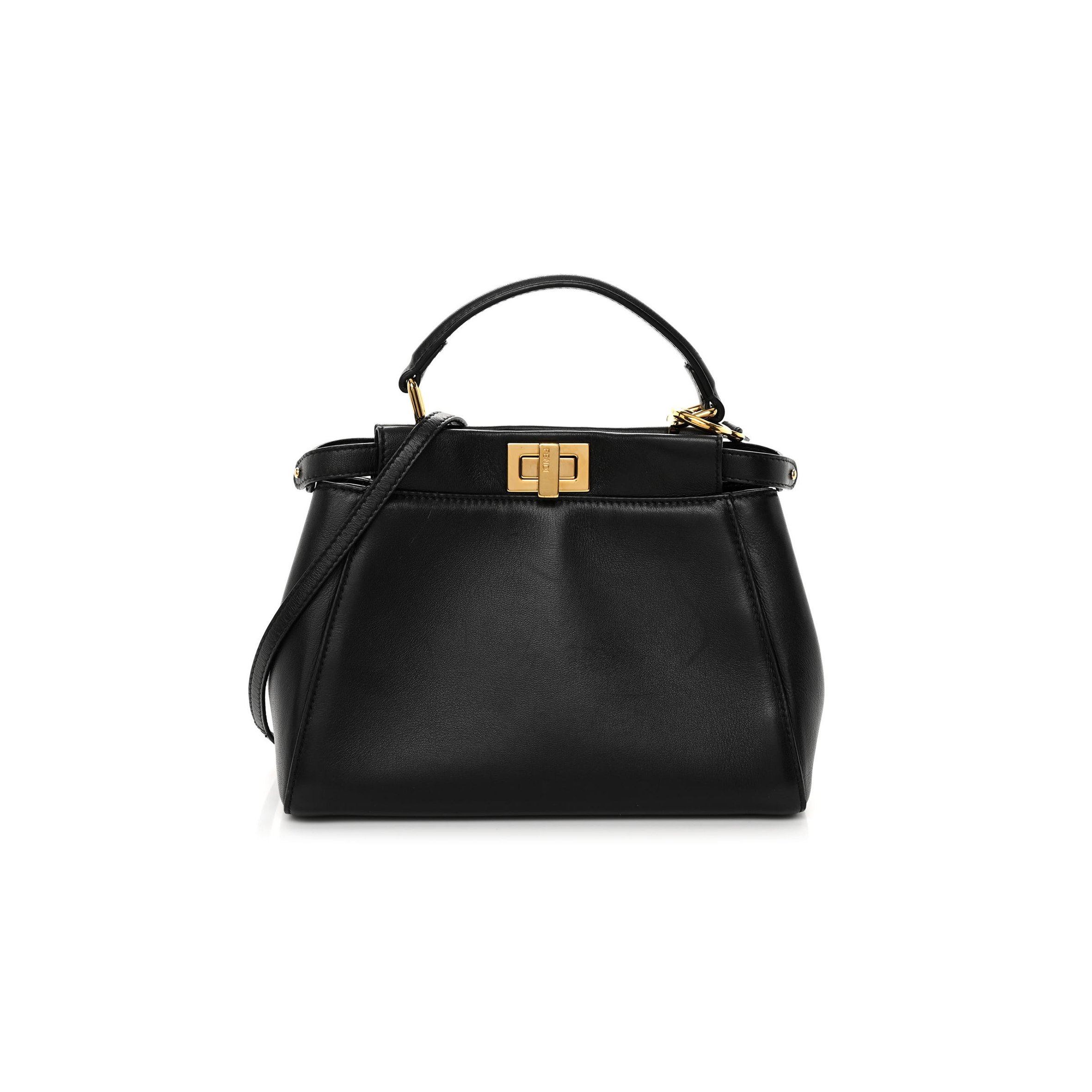 F**di ff nappa mini peekaboo iconic satchel black (23*18*11cm)